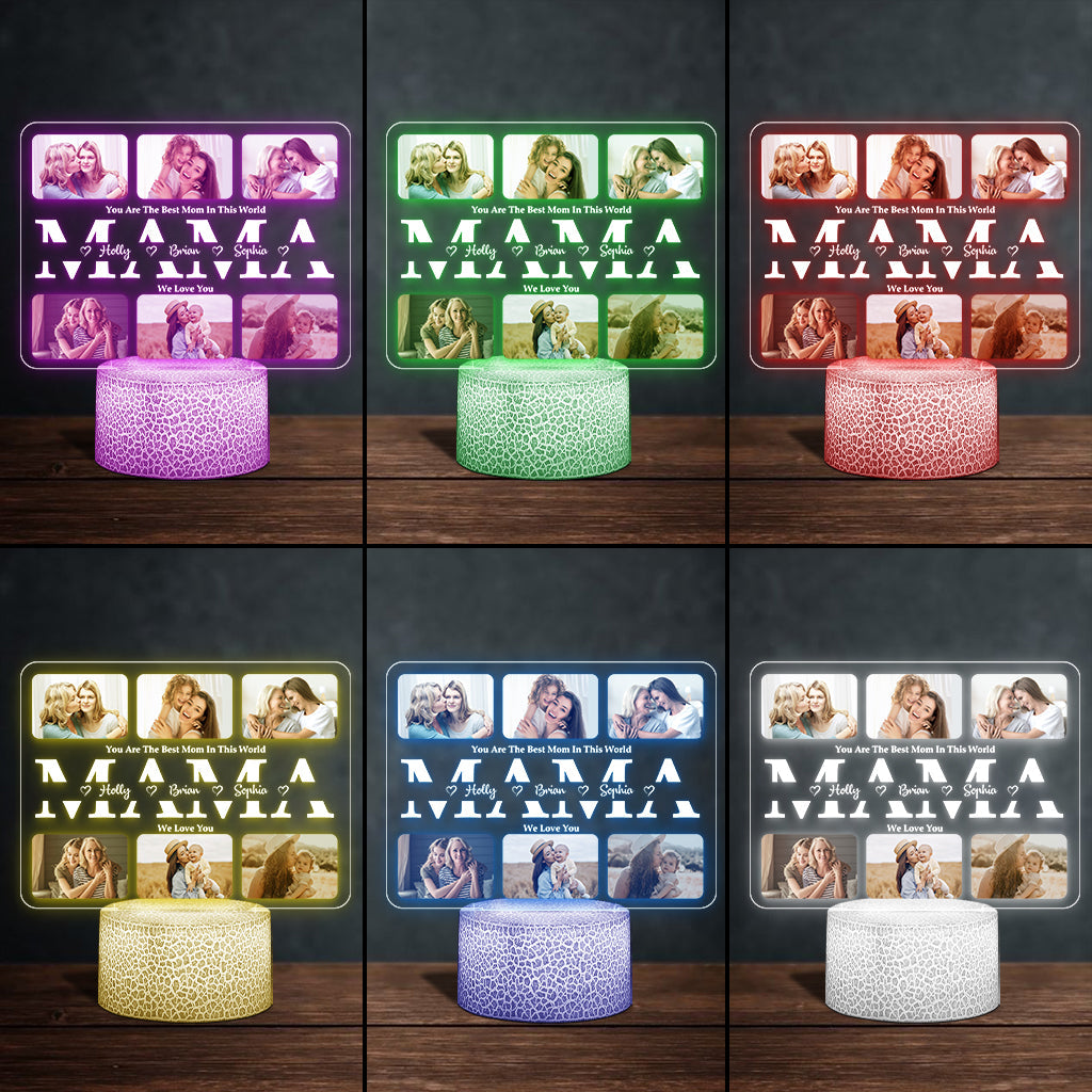 We Love You - Personalized Mother Shaped Plaque Light Base