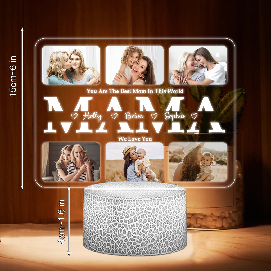 We Love You - Personalized Mother Shaped Plaque Light Base