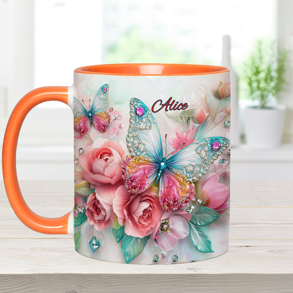 Love Butterflies - Personalized Butterfly Accent Mug