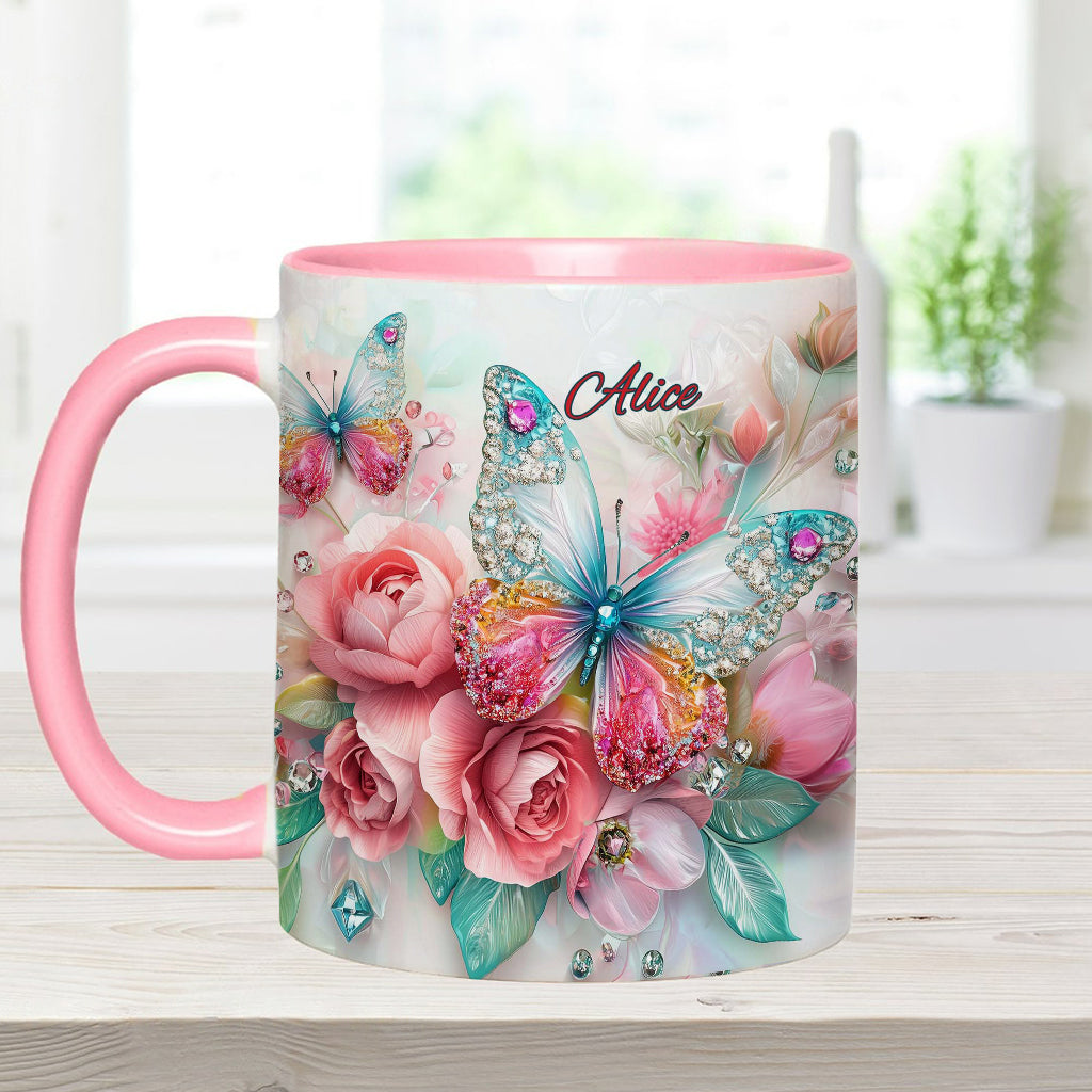 Love Butterflies - Personalized Butterfly Accent Mug