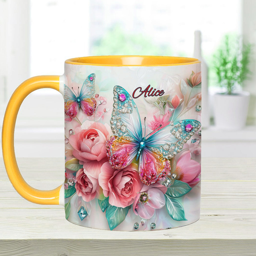 Love Butterflies - Personalized Butterfly Accent Mug