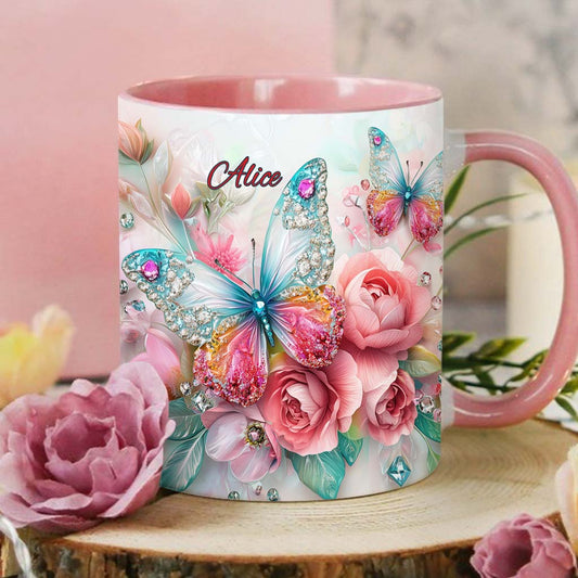 Love Butterflies - Personalized Butterfly Accent Mug