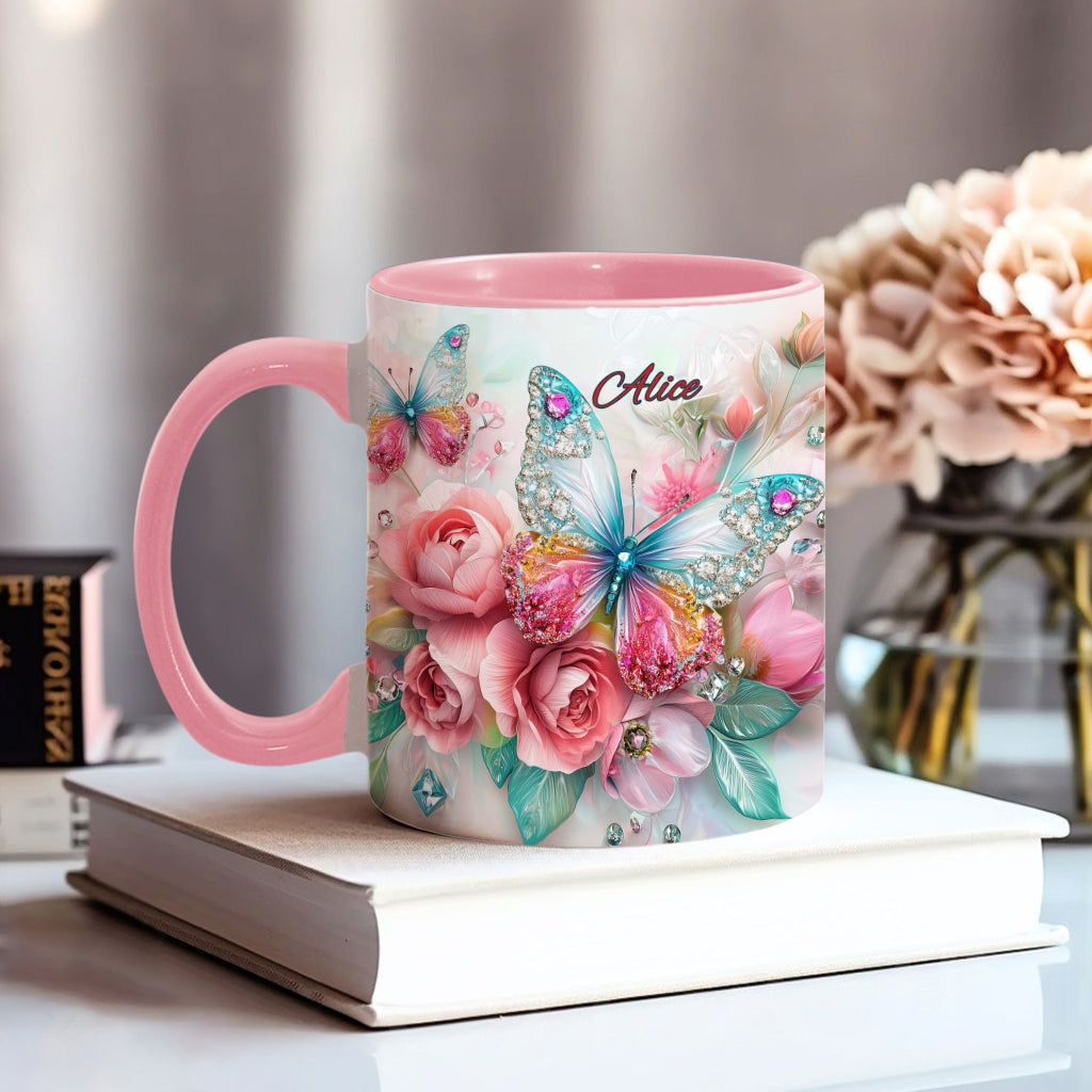 Love Butterflies - Personalized Butterfly Accent Mug