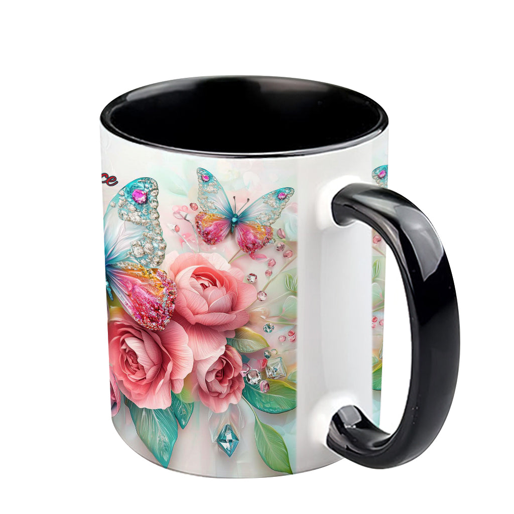 Love Butterflies - Personalized Butterfly Accent Mug