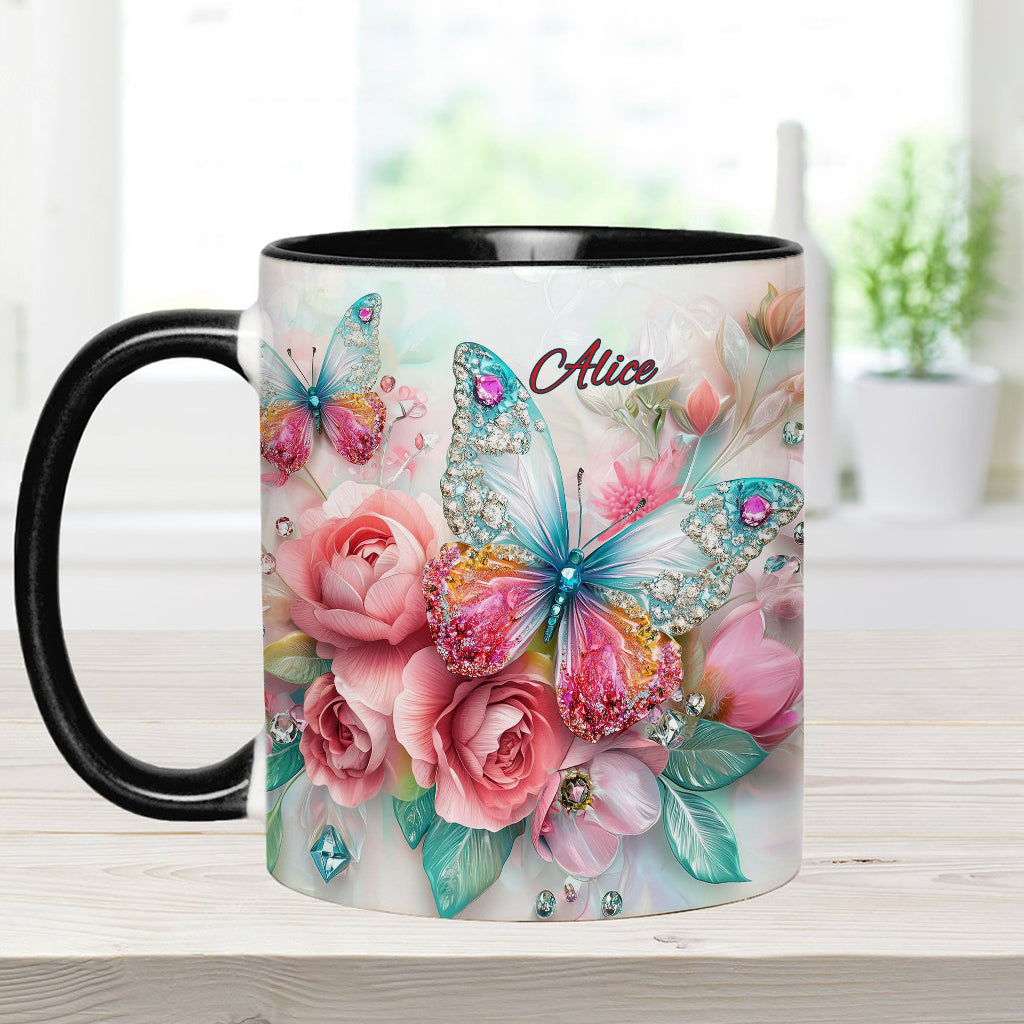 Love Butterflies - Personalized Butterfly Accent Mug