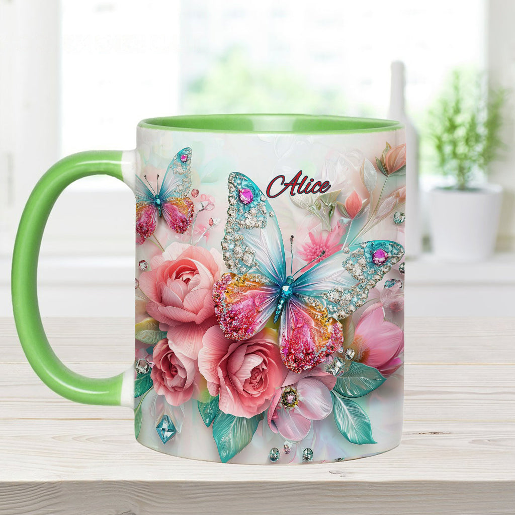 Love Butterflies - Personalized Butterfly Accent Mug