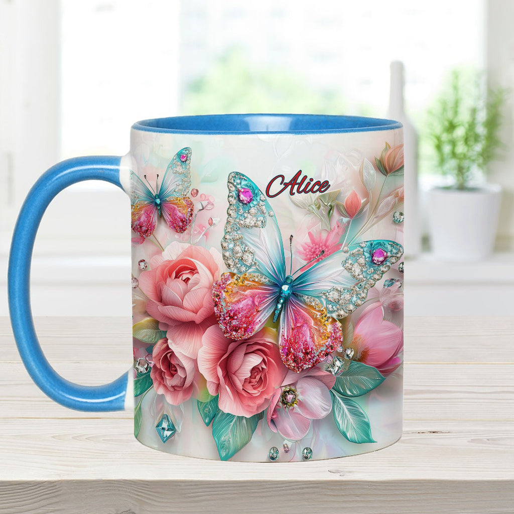 Love Butterflies - Personalized Butterfly Accent Mug