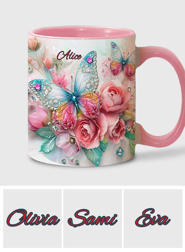 Love Butterflies - Personalized Butterfly Accent Mug
