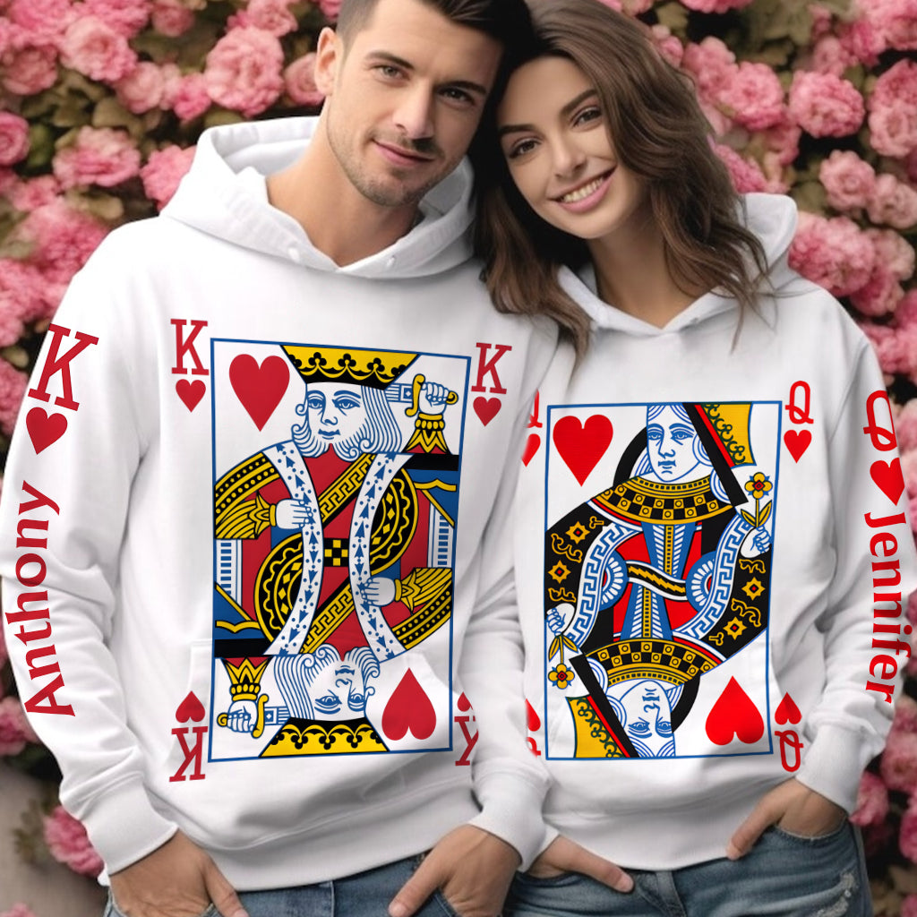 King And Queen Of Love - Personalized Couple All Over Shirt