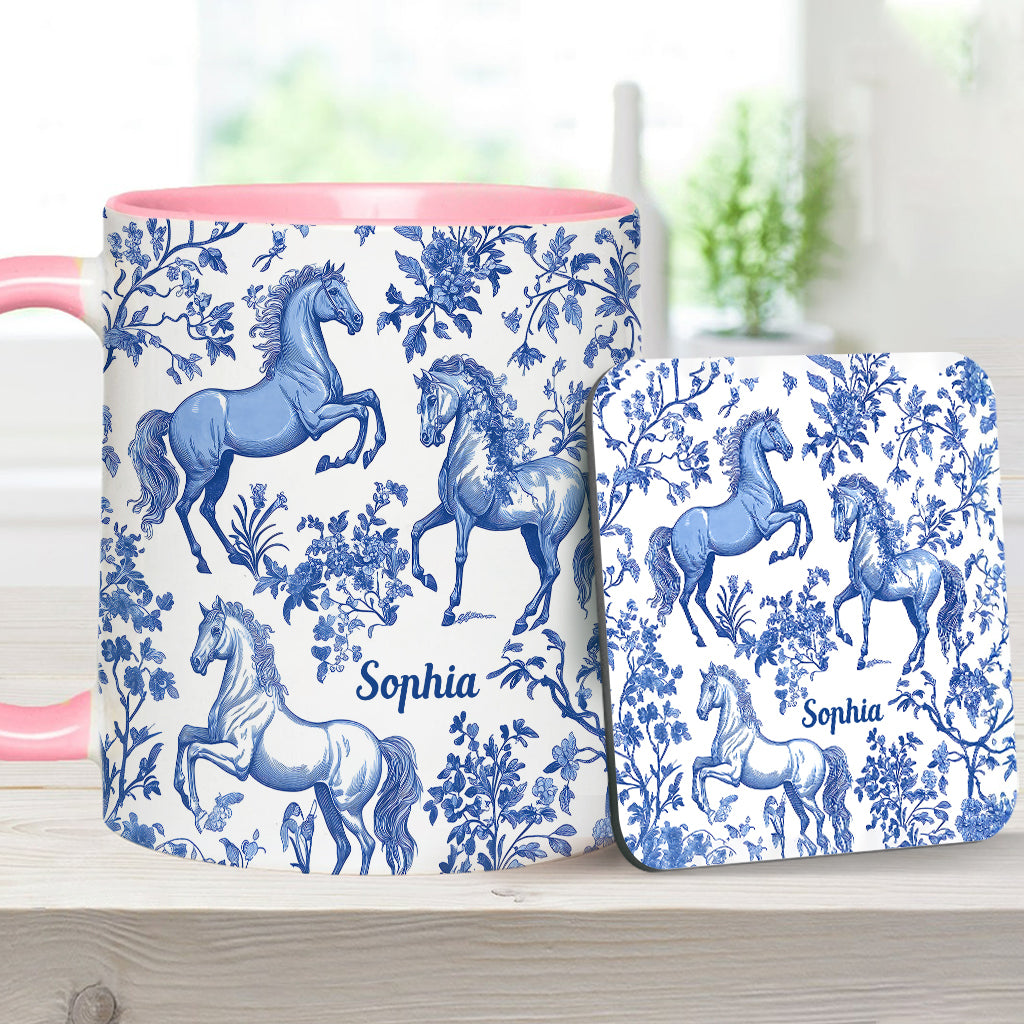 Horse Toile de Jouy - Personalized Horse Accent Mug