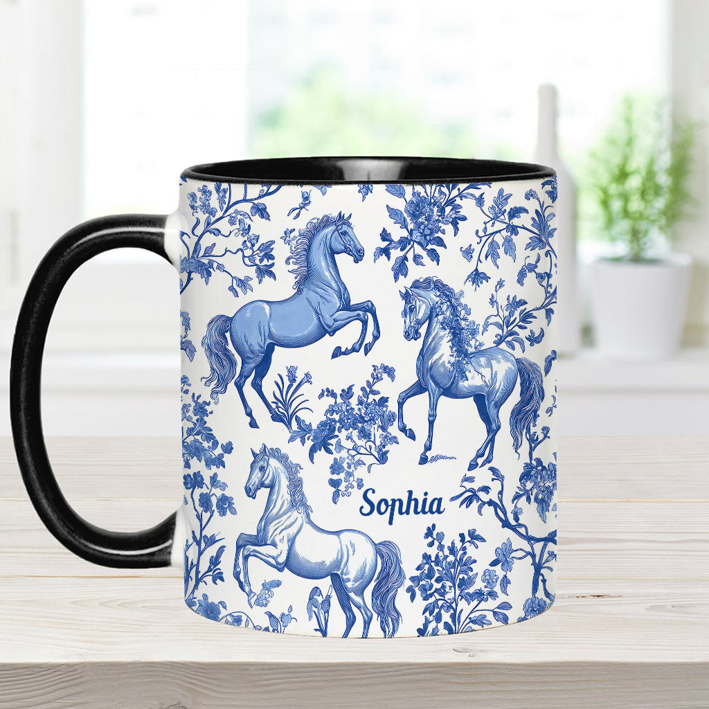 Horse Toile de Jouy - Personalized Horse Accent Mug