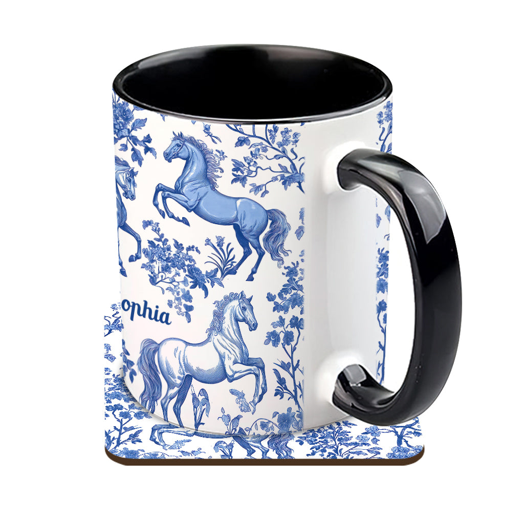 Horse Toile de Jouy - Personalized Horse Accent Mug