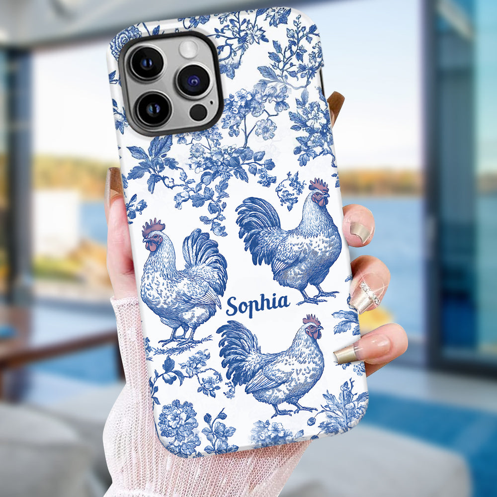 Chicken Toile de Jouy - Personalized Chicken Full Print Phone Case