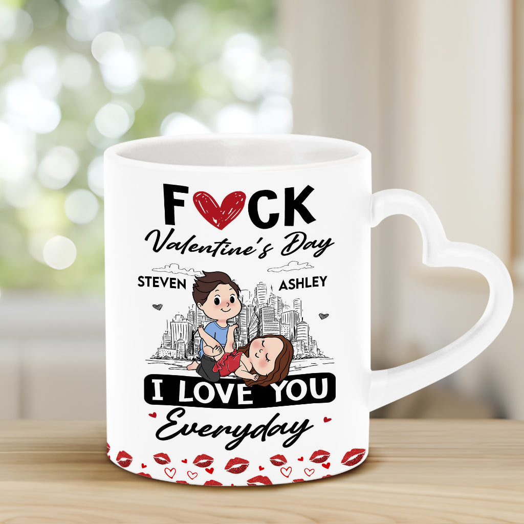 I Love You - Personalized Couple Heart Handle Mug