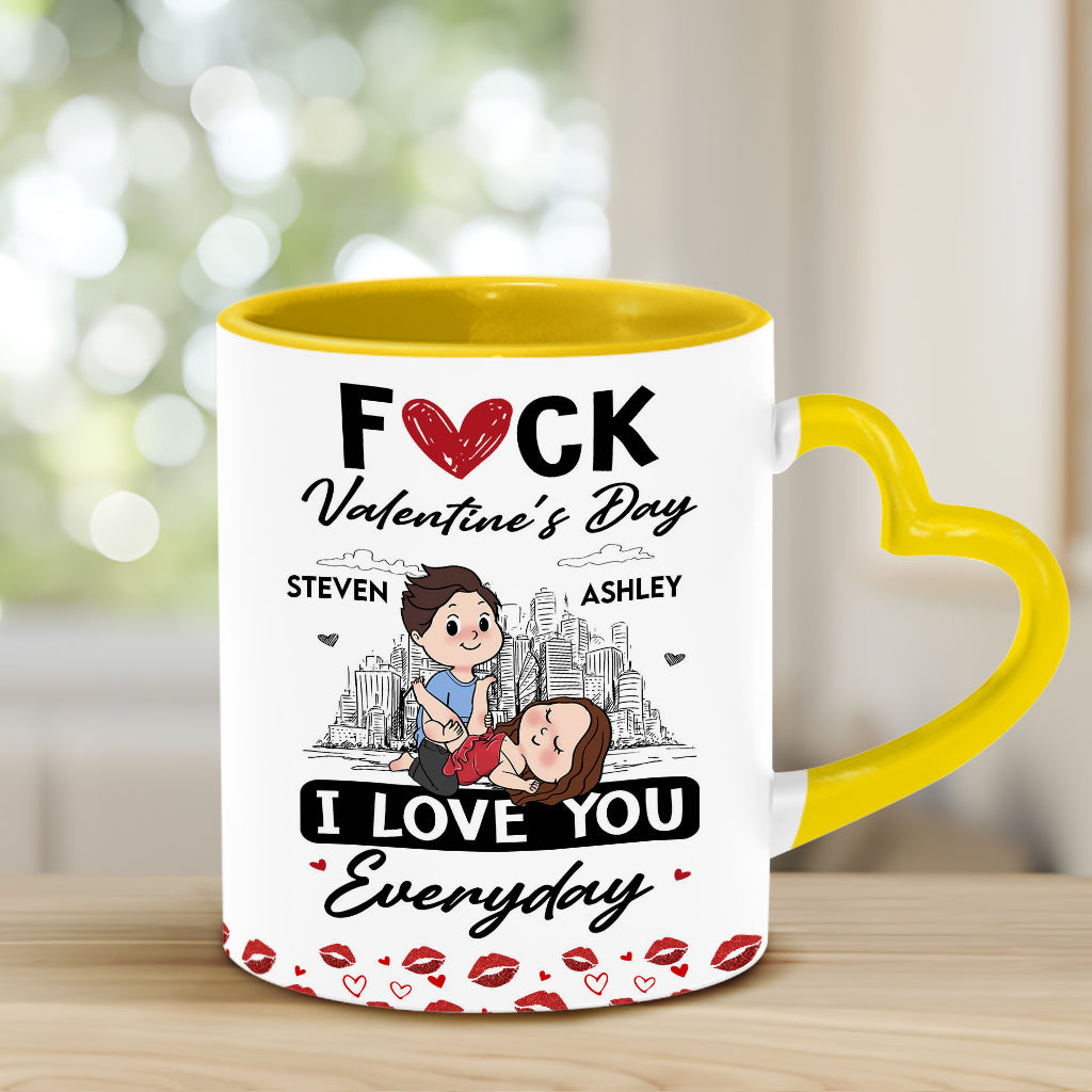 I Love You - Personalized Couple Heart Handle Mug