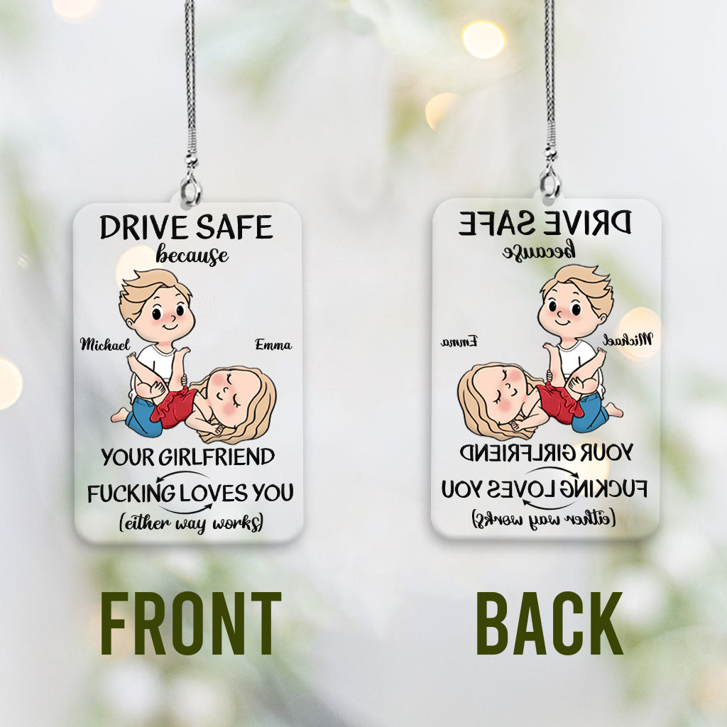 I Love You - Personalized Couple Transparent Car Ornament