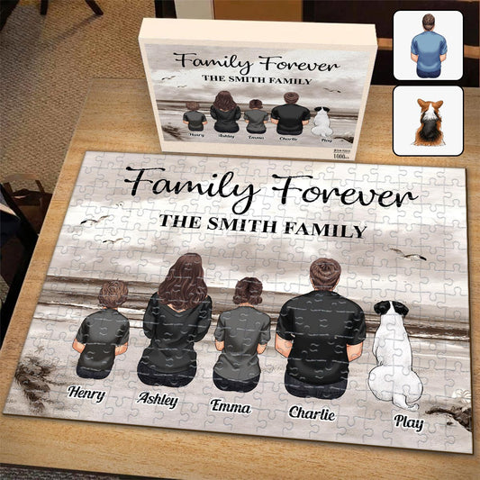 Family Forever Familia Por Siempre - Personalized Family Jigsaw Puzzle