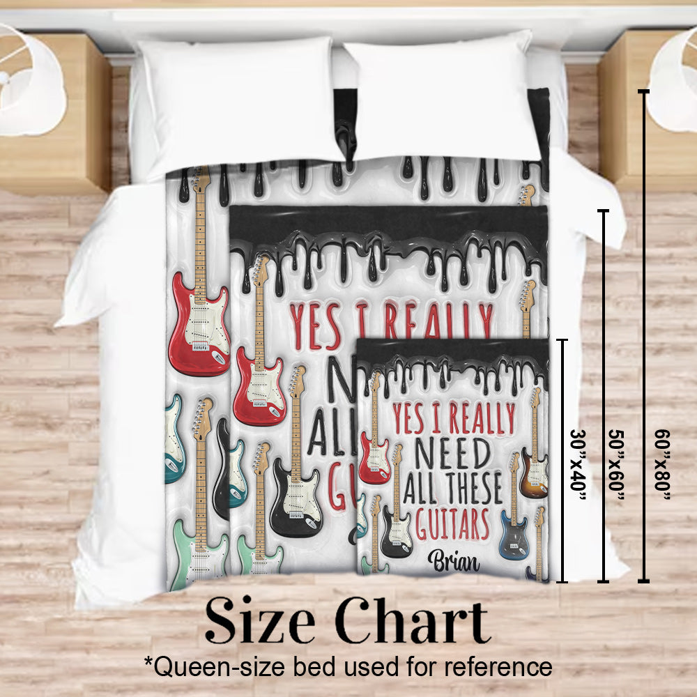 I Need All These Guitars - Personalized Guitar Blanket