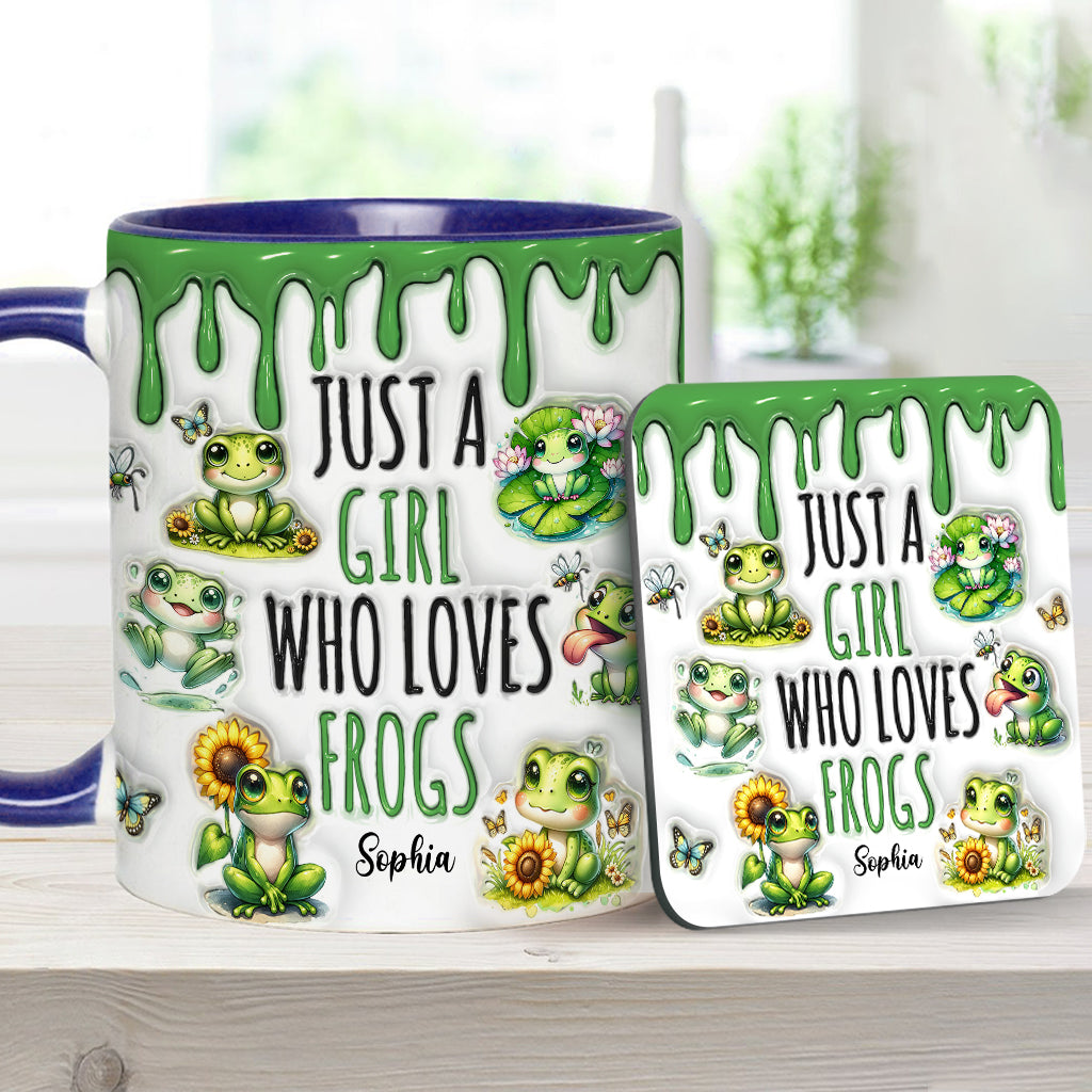 Just A Girl Who Loves Frogs - Personalized Frog Accent Mug