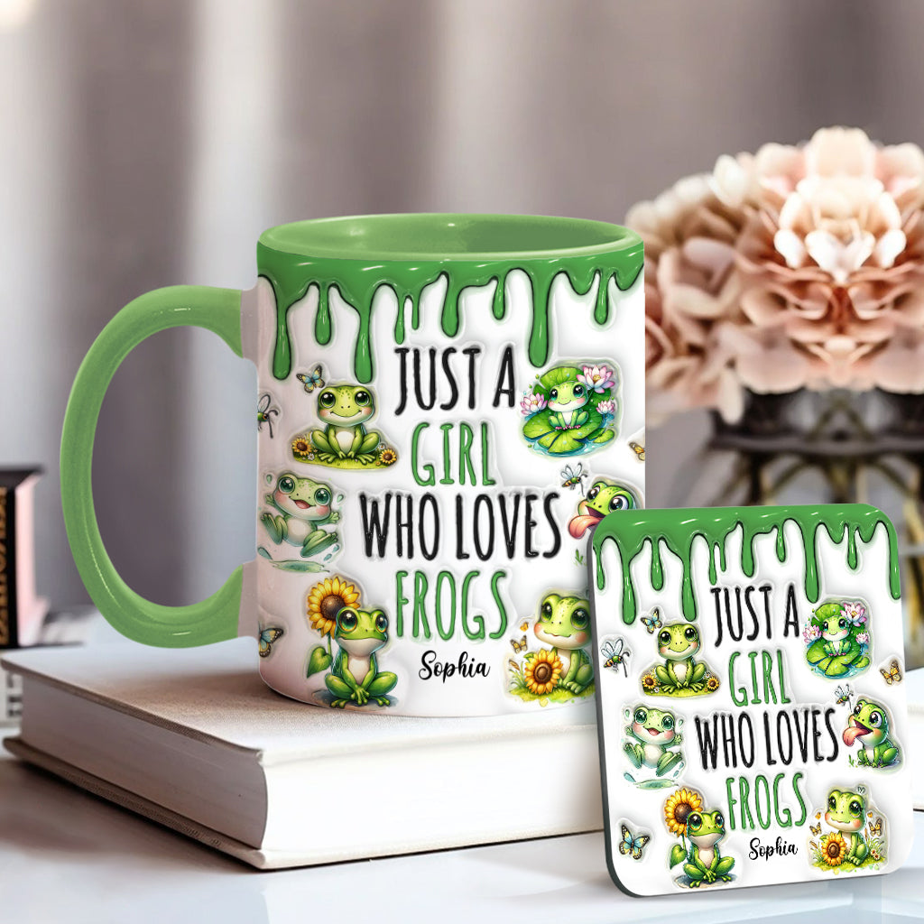 Just A Girl Who Loves Frogs - Personalized Frog Accent Mug