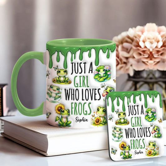Just A Girl Who Loves Frogs - Personalized Frog Accent Mug