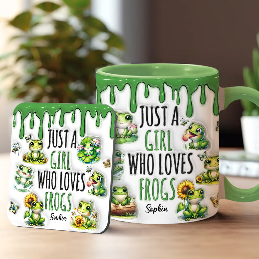 Just A Girl Who Loves Frogs - Personalized Frog Accent Mug