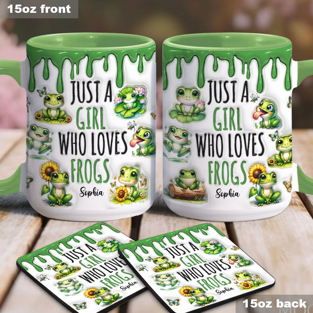 Just A Girl Who Loves Frogs - Personalized Frog Accent Mug