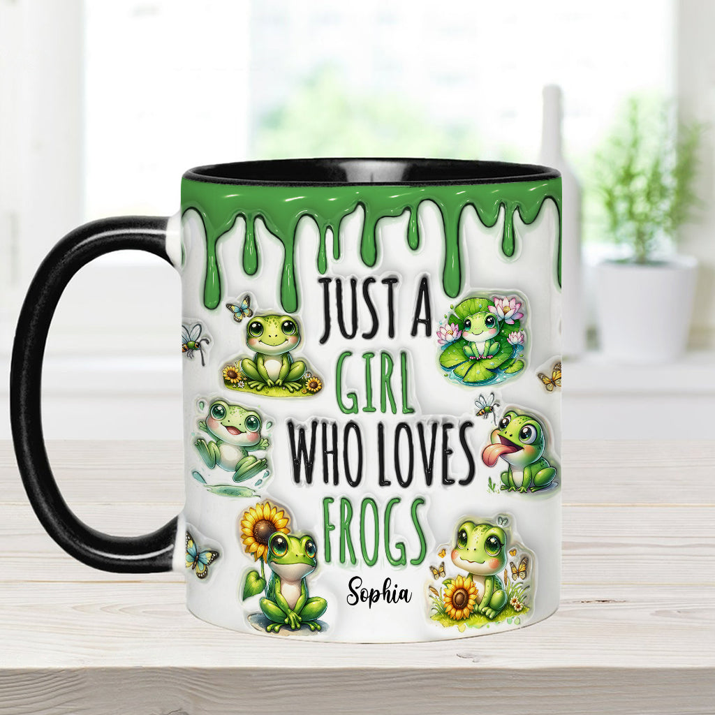 Just A Girl Who Loves Frogs - Personalized Frog Accent Mug