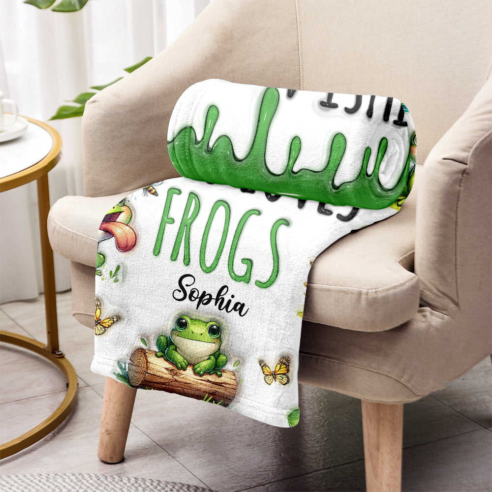 Just A Girl Who Loves Frogs - Personalized Frog Blanket