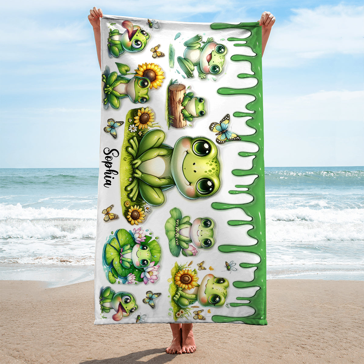 Just A Girl Who Loves Frogs - Personalized Frog Quick-dry Beach Towel/ Bath Towel