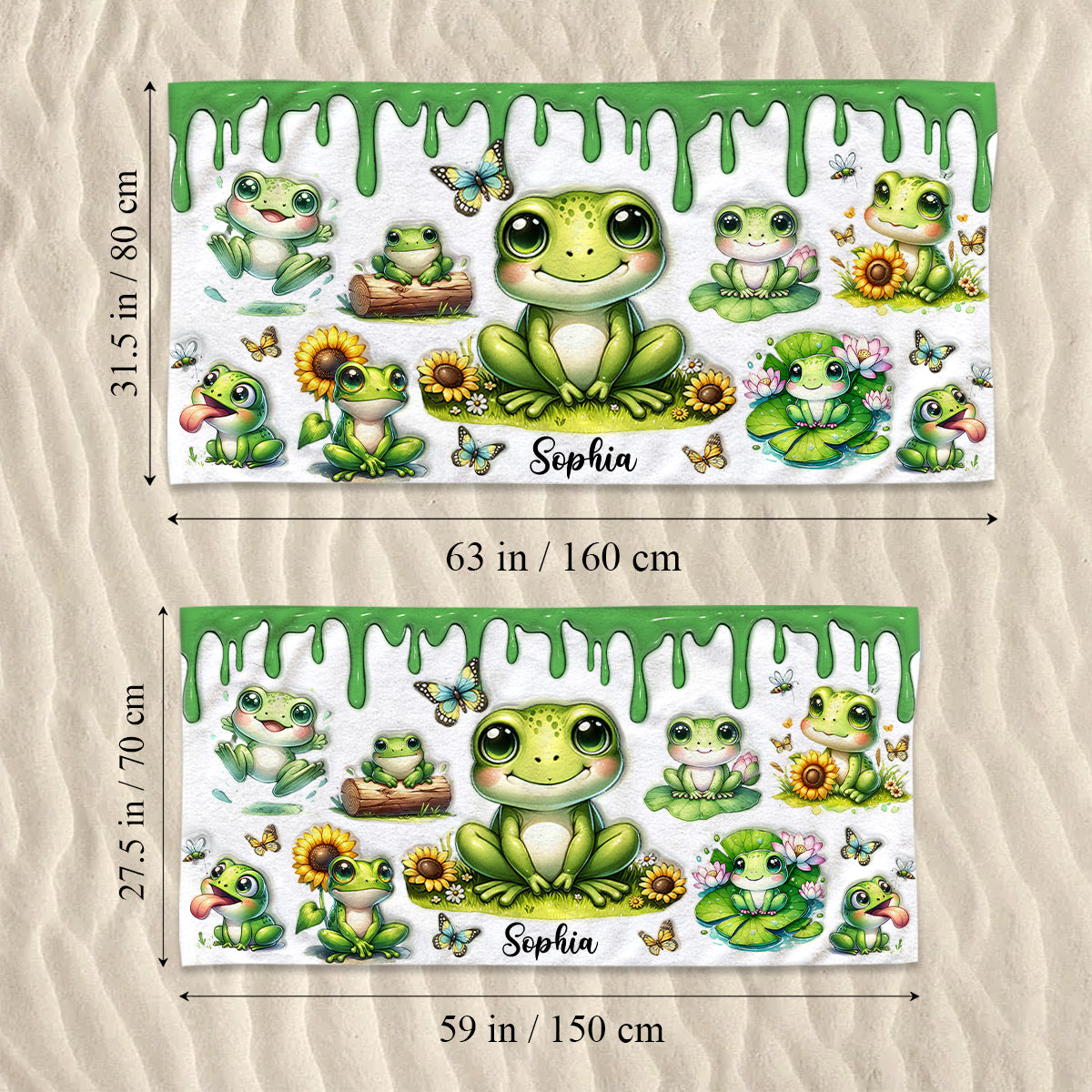 Just A Girl Who Loves Frogs - Personalized Frog Quick-dry Beach Towel/ Bath Towel