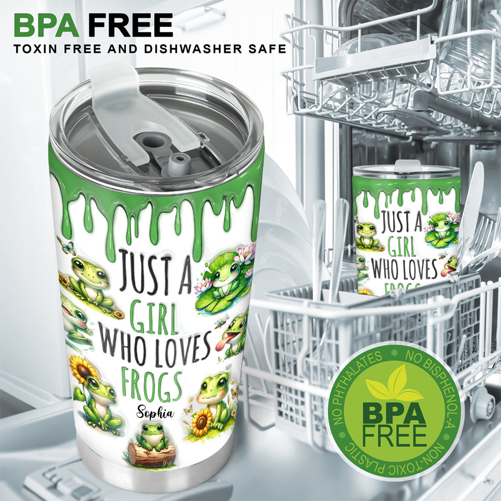 Just A Girl Who Loves Frogs - Personalized Frog Tumbler