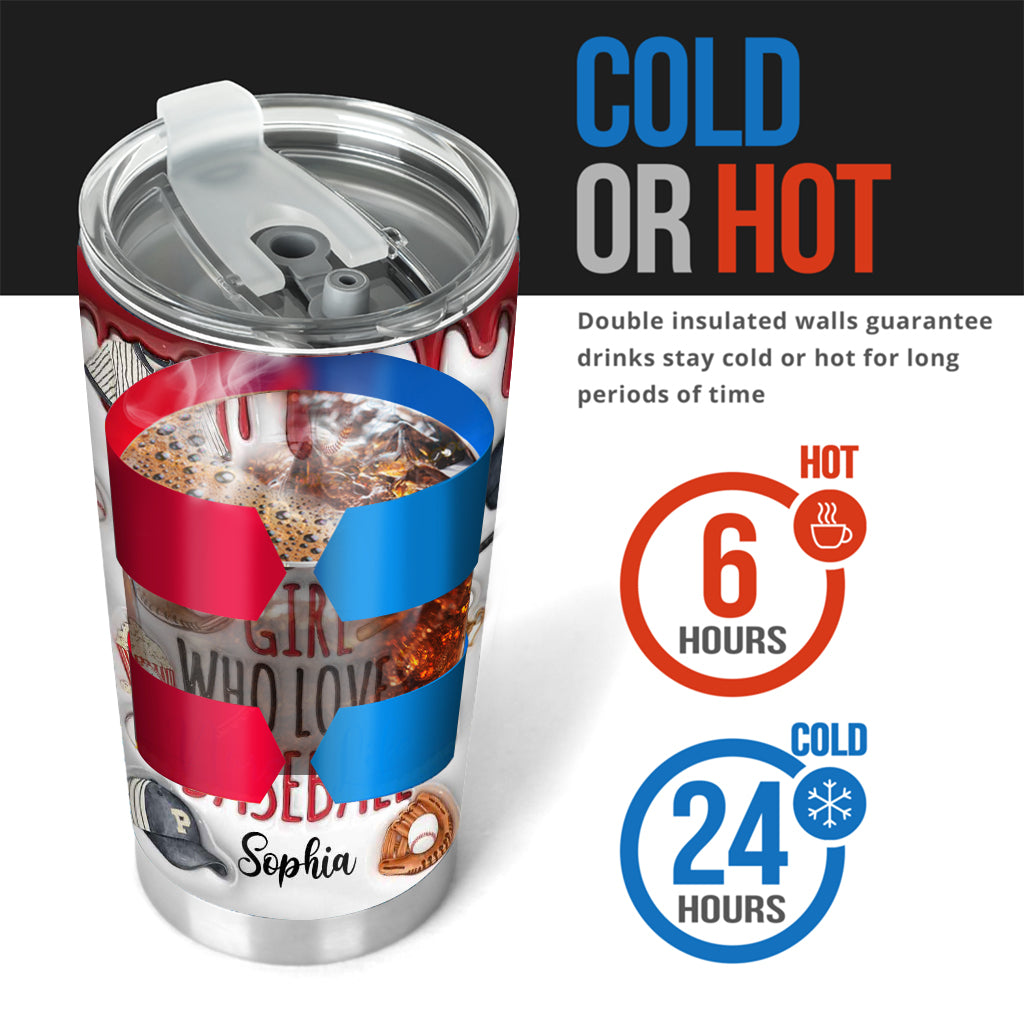 Just A Girl Who Loves Baseball - Personalized Baseball Tumbler