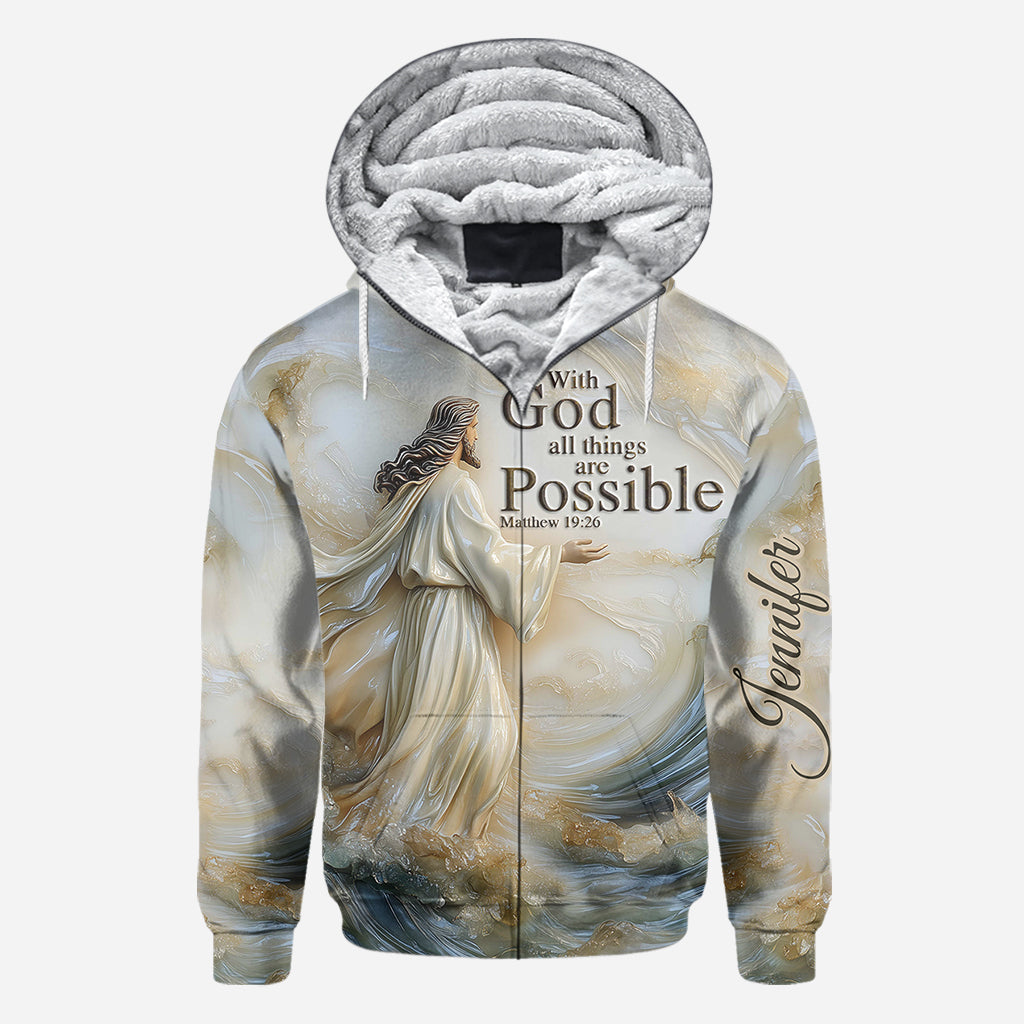 With God All Things Are Possible - Personalized Christian All Over Shirt