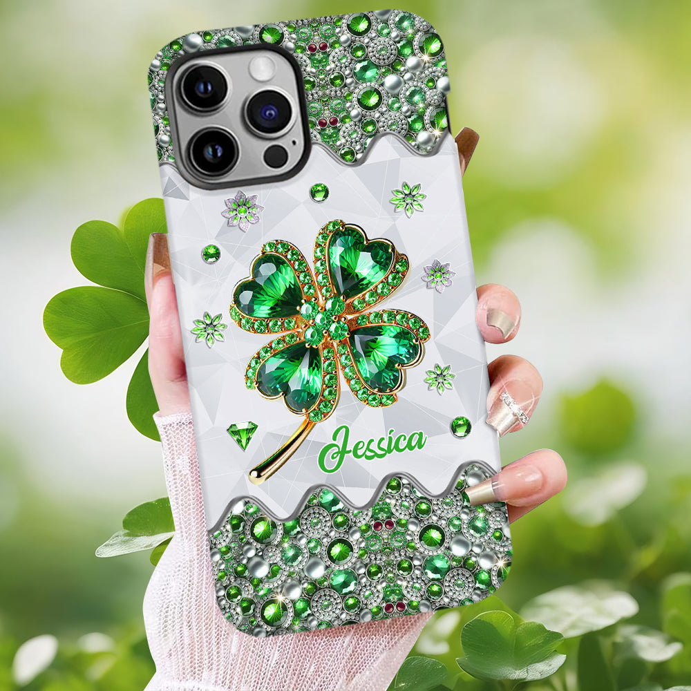 Lucky Four-Leaf Clover - Personalized Saint Patrick's Day Full Print Phone Case