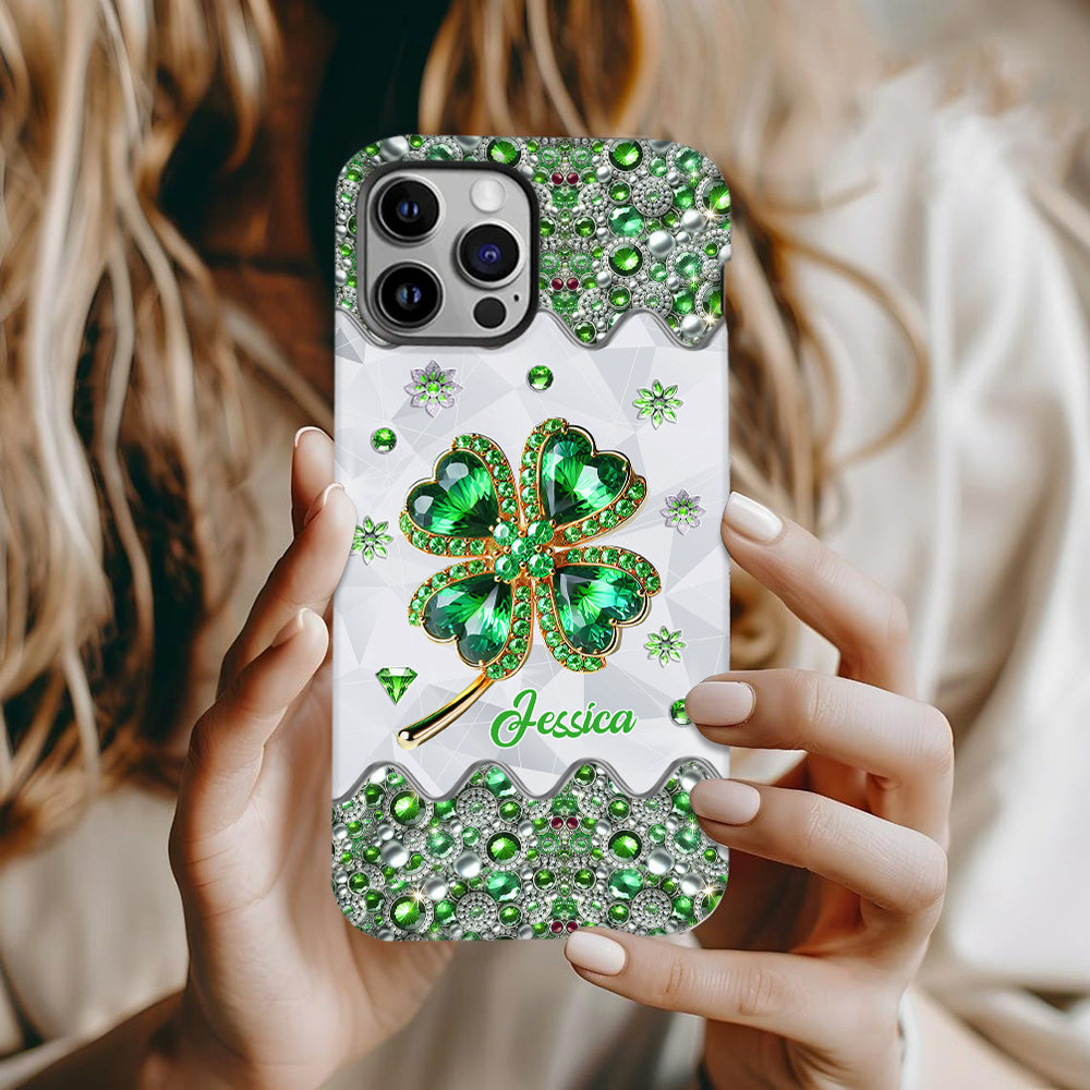 Lucky Four-Leaf Clover - Personalized Saint Patrick's Day Full Print Phone Case