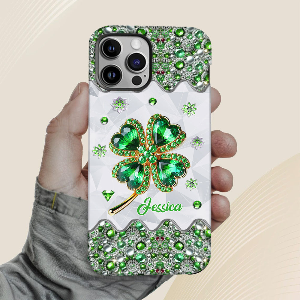Lucky Four-Leaf Clover - Personalized Saint Patrick's Day Full Print Phone Case