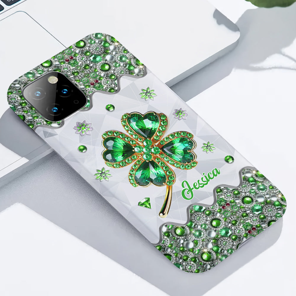 Lucky Four-Leaf Clover - Personalized Saint Patrick's Day Full Print Phone Case