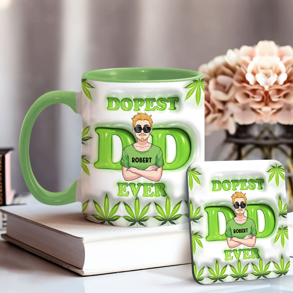 Daddy's Lil Buds World's Dopest Dad - Personalized Father Accent Mug