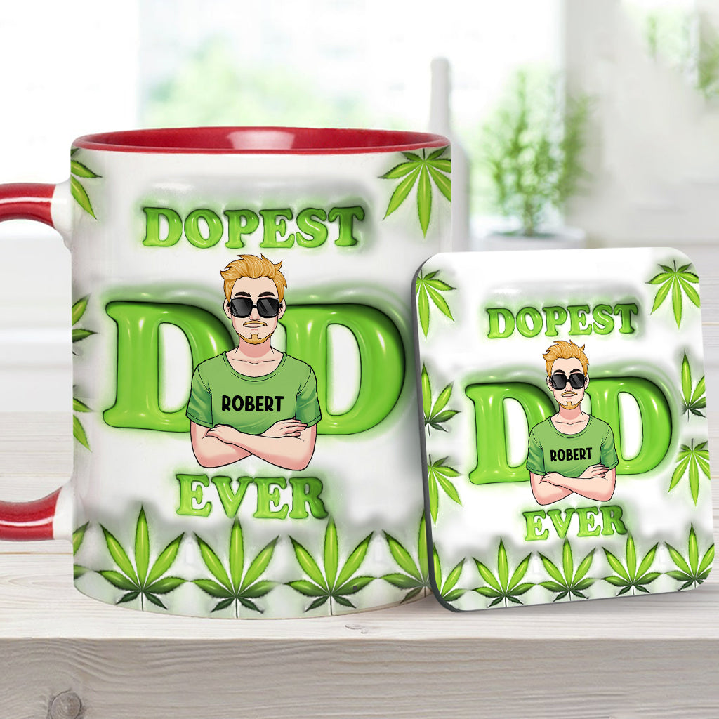 Daddy's Lil Buds World's Dopest Dad - Personalized Father Accent Mug