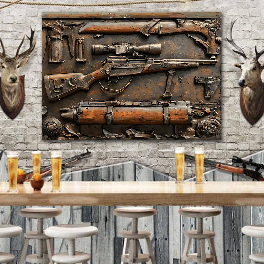 Vintage Tools - Personalized Hunting Rectangle Metal Sign