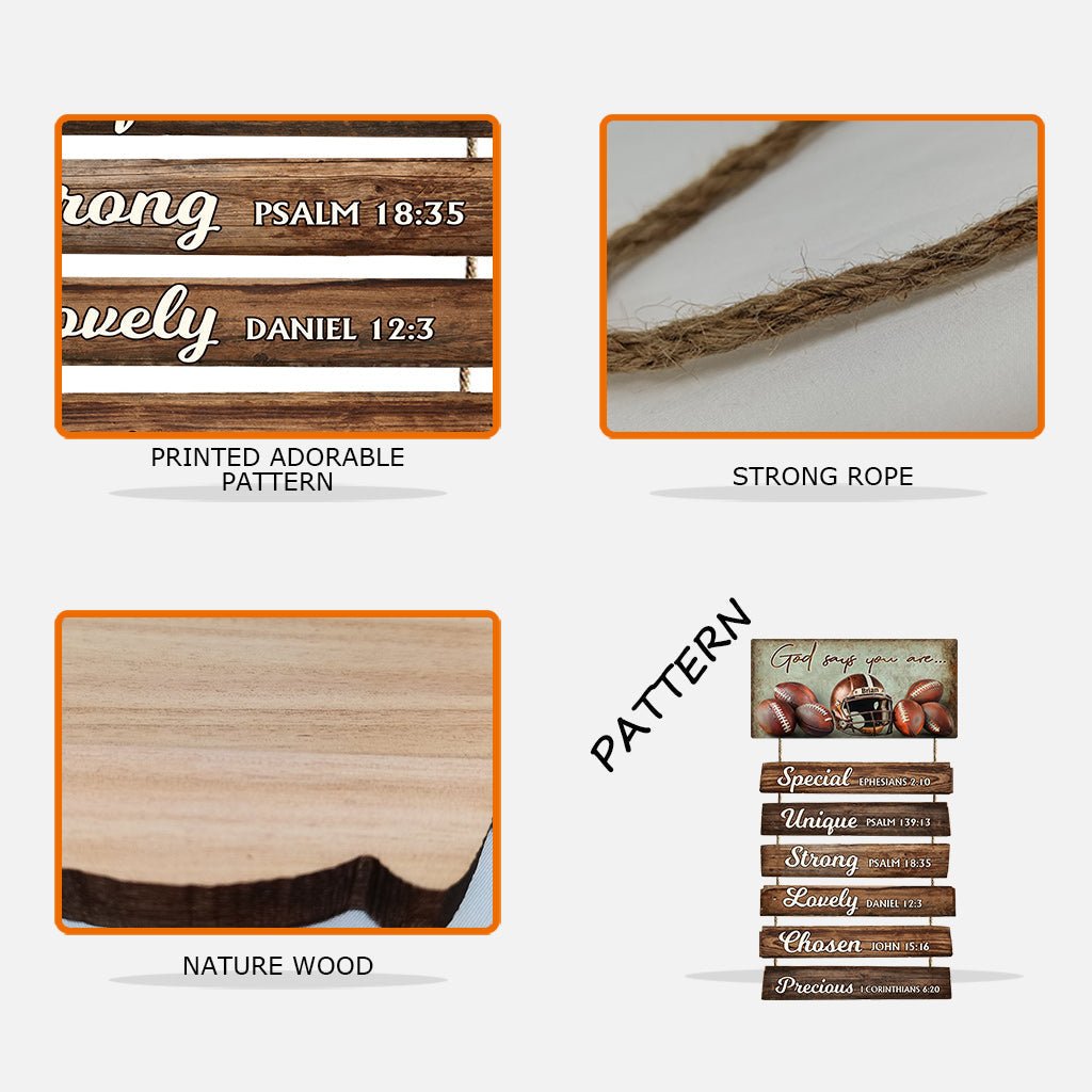 God Says You Are... - Personalized Football Pallet Wood Sign