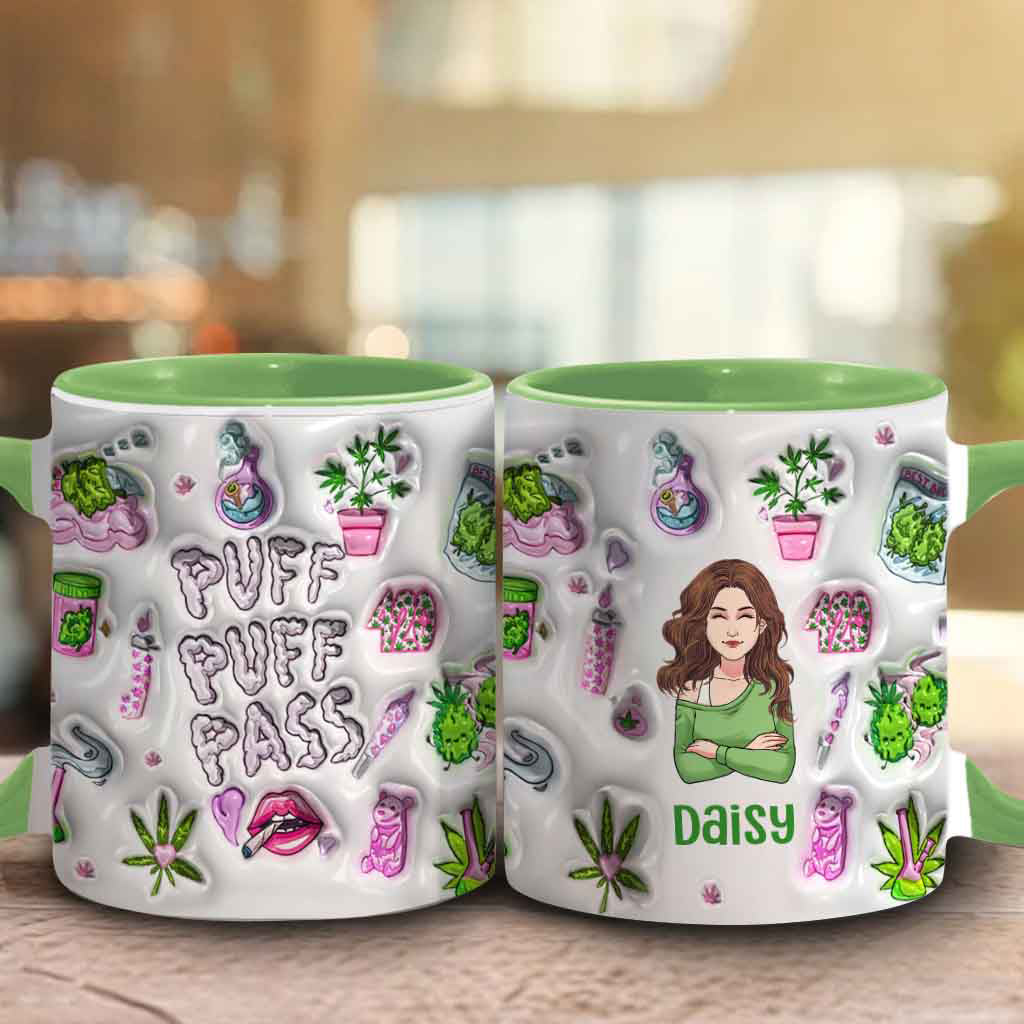 Puff Puff Pass Inflated 3D - Personalized Weed Accent Mug