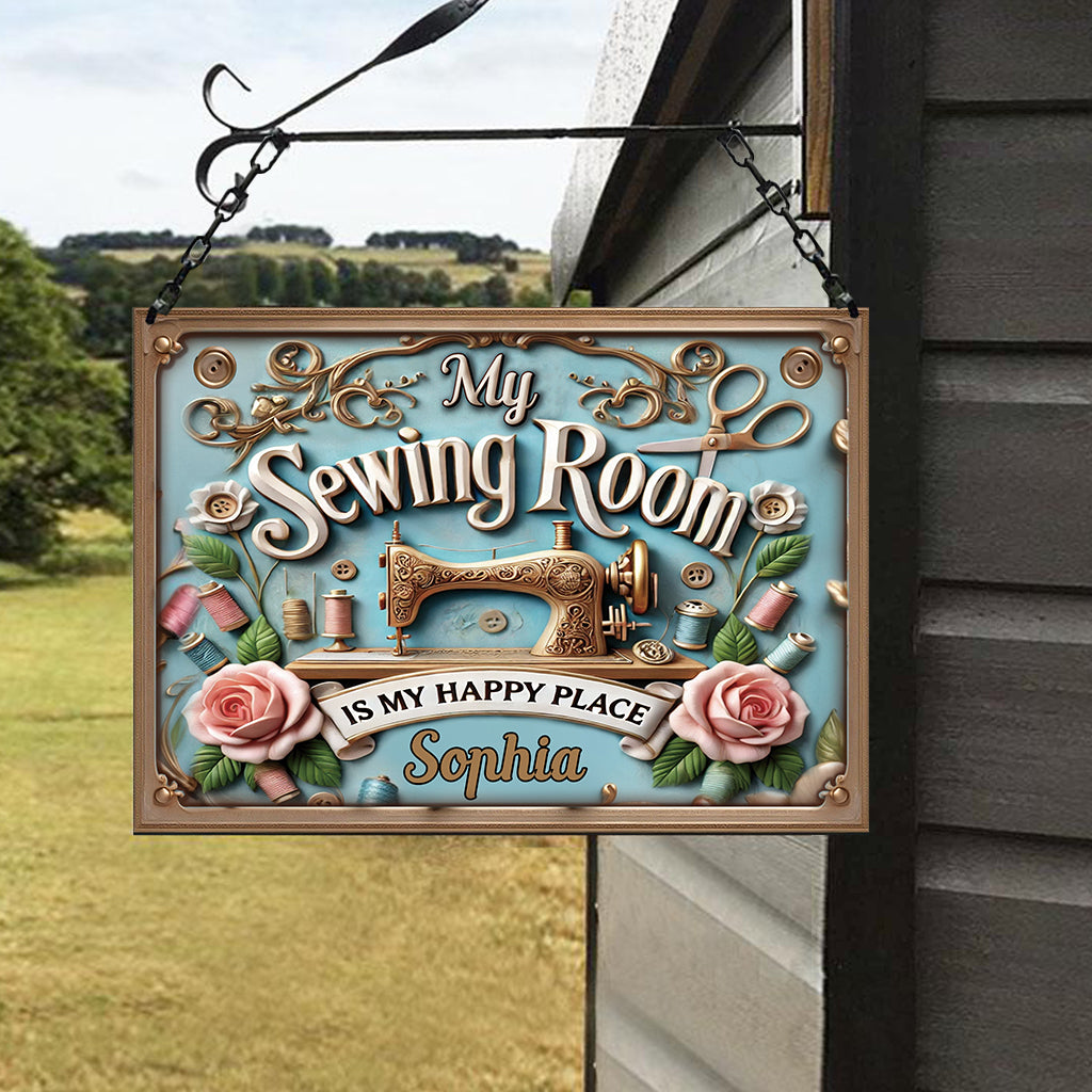 My Sewing Room - Personalized Sewing Rectangle Metal Sign