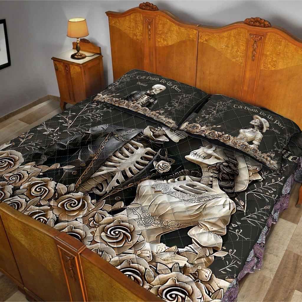 Till Death Do Us Part - Personalized Couple Quilt Set