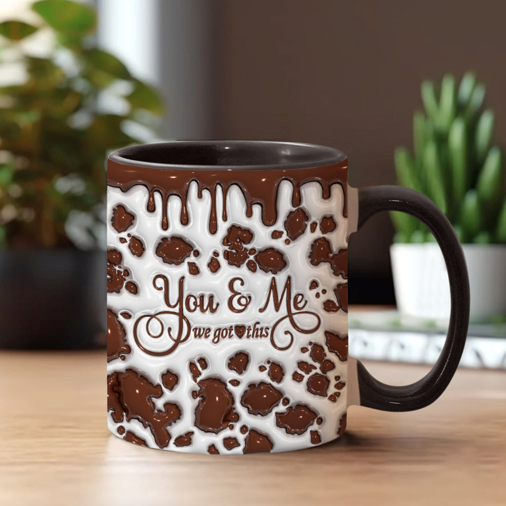 You And Me We Got This - Personalized Highland Cow Accent Mug