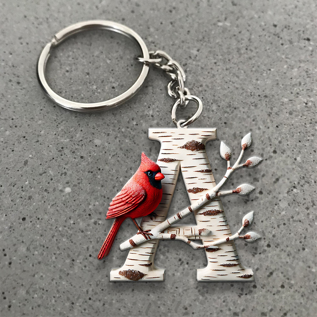 Cardinal Letter - Personalized Memorial Keychain