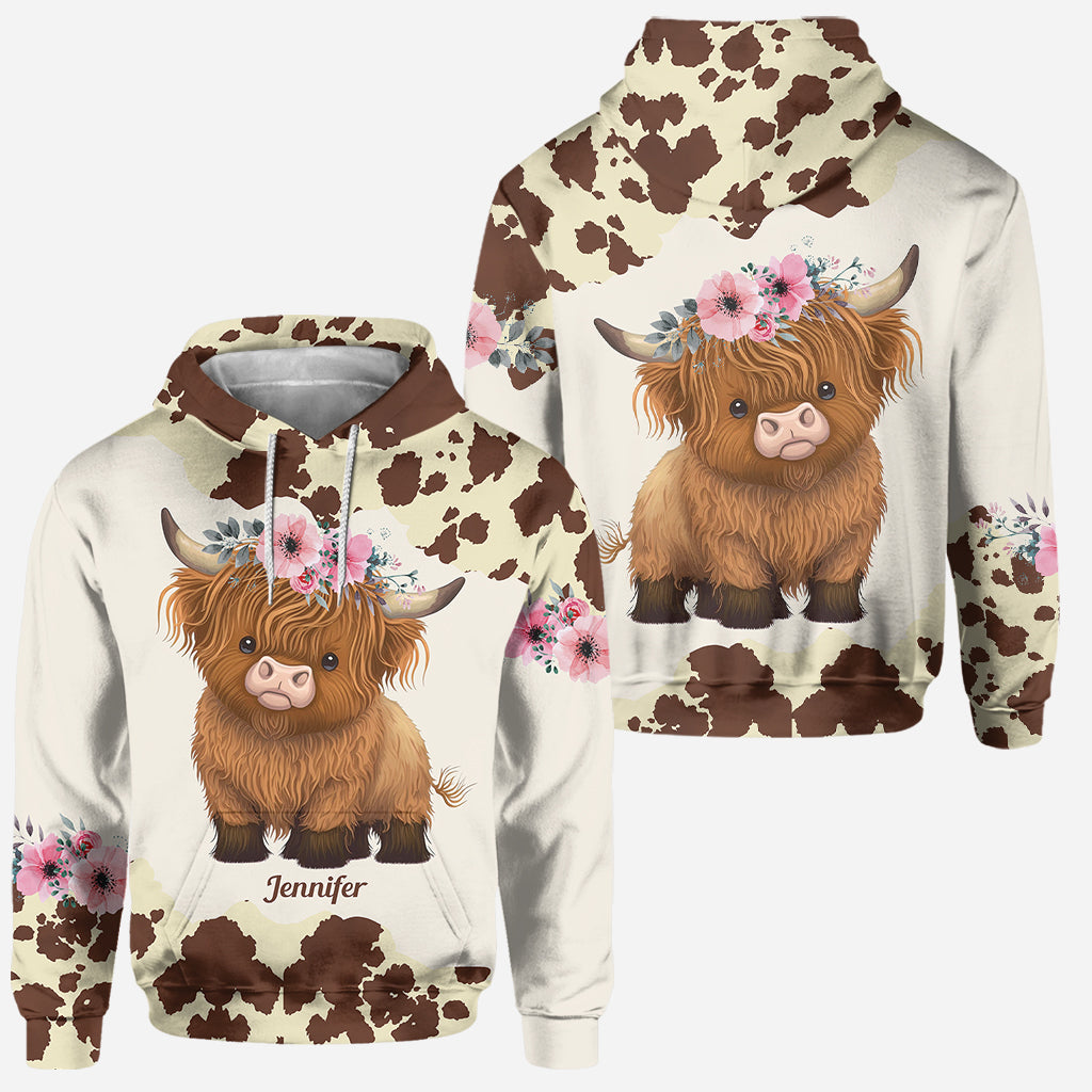 Just A Girl Who Loves Highland Cow - Personalized Highland Cow Hoodie and Leggings