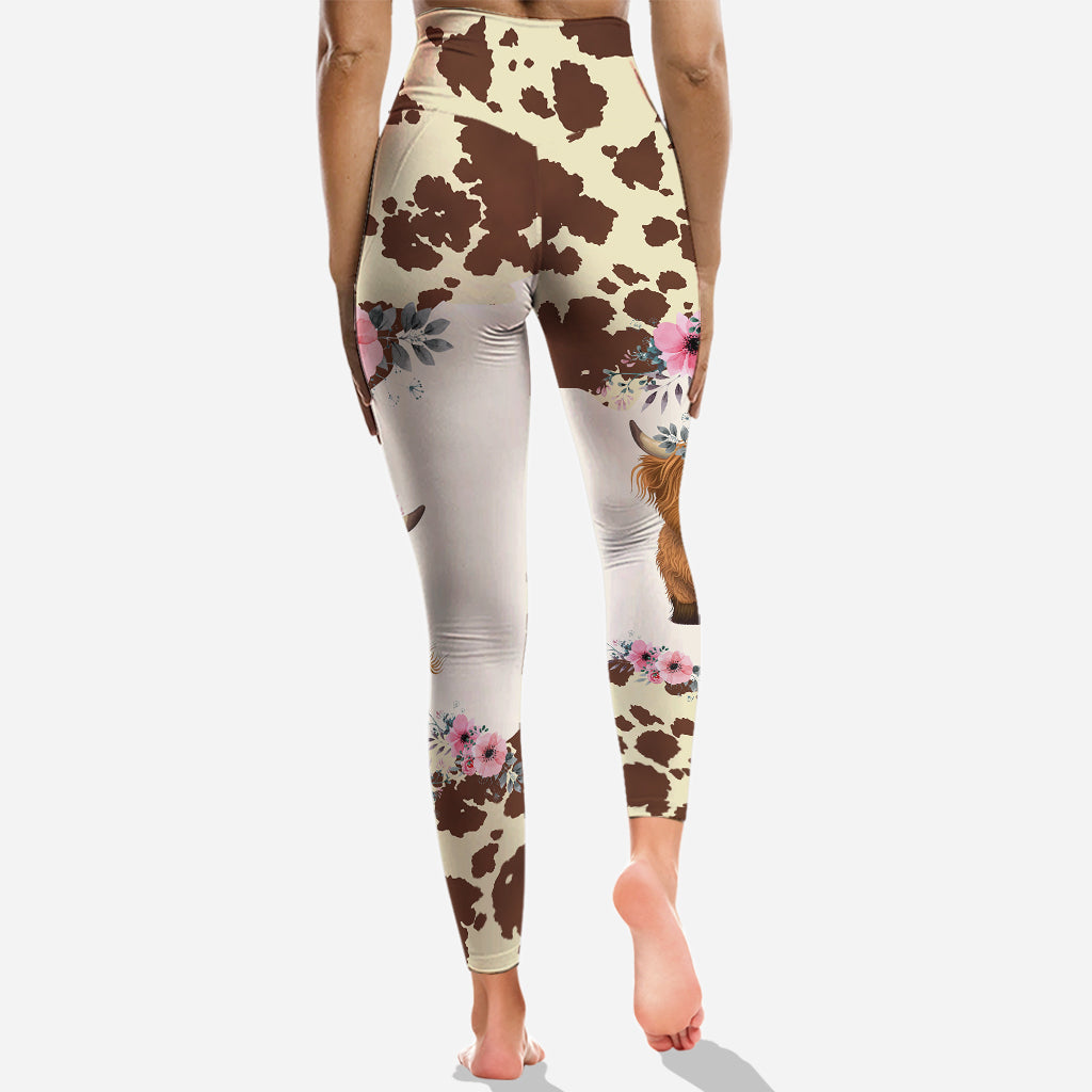 Just A Girl Who Loves Highland Cow - Personalized Highland Cow Hoodie and Leggings
