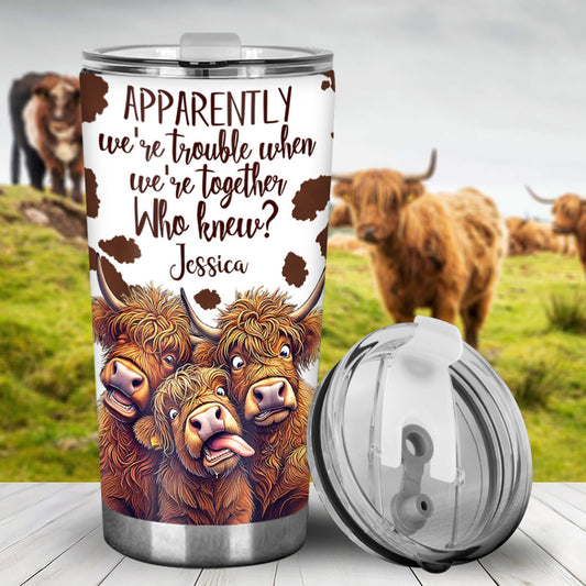 Apparently We're Trouble - Personalized Bestie Tumbler